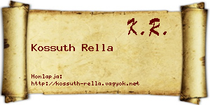 Kossuth Rella névjegykártya